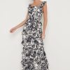 Clothing Pretty Lavish | Cecile Maxi Dress Monochrome Floral Print