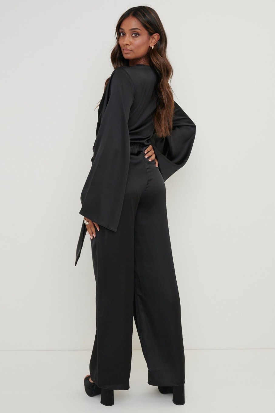 Clothing Pretty Lavish | Adelaide Kimono Sleeve Jumpsuit Black