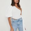 Clothing Pretty Lavish | Josilyn One Shoulder Blouse White