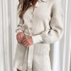 Clothing Pretty Lavish | Darcie Balloon Sleeve Knit Playsuit Beige