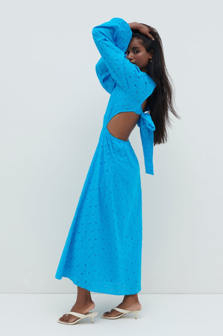 Clothing Pretty Lavish | Amber Cut Out Midaxi Dress Santorini Blue