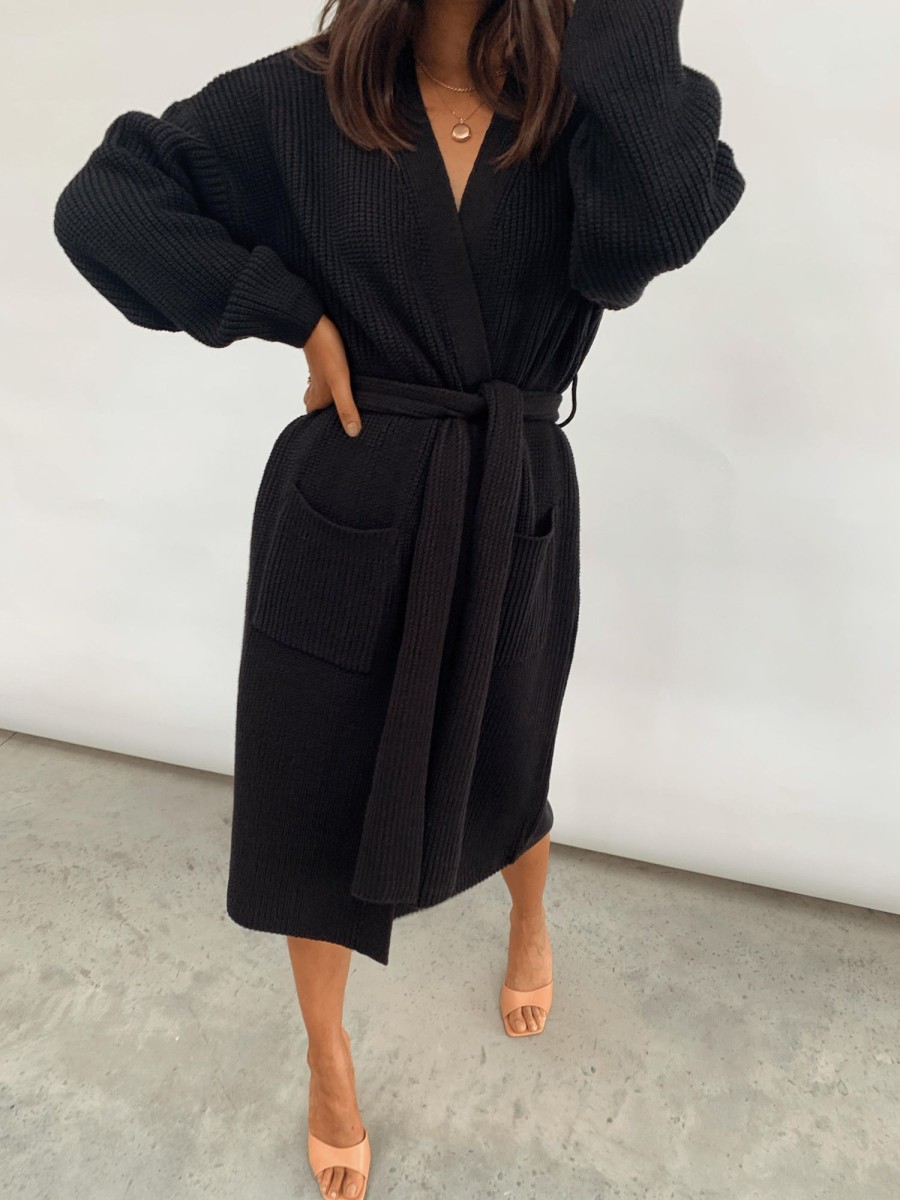 Clothing Pretty Lavish | Arden Midi Tie Cardigan