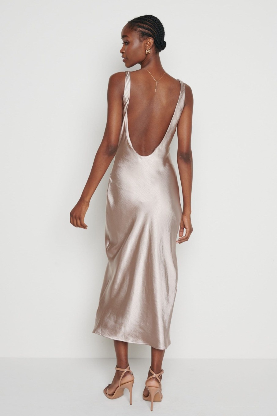 Clothing Pretty Lavish | Piper Midi Dress Taupe