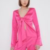 Clothing Pretty Lavish | Ashley Tie Drape Top Pink