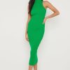 Clothing Pretty Lavish | Reagan Sleeveless Grown On Neck Dress Green