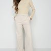 Clothing Pretty Lavish | Sky Straight Leg Trousers Stone