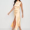 Clothing Pretty Lavish | Lilith Satin Dress Orange