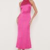 Clothing Pretty Lavish | Raleigh Halter Neck Tie Dress Pink