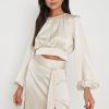 Clothing Pretty Lavish | Hadley Balloon Sleeve Blouse Cream