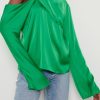 Clothing Pretty Lavish | Jett Asymmetric Blouse Emerald