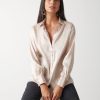 Clothing Pretty Lavish | Rosalie Collared Blouse Champagne