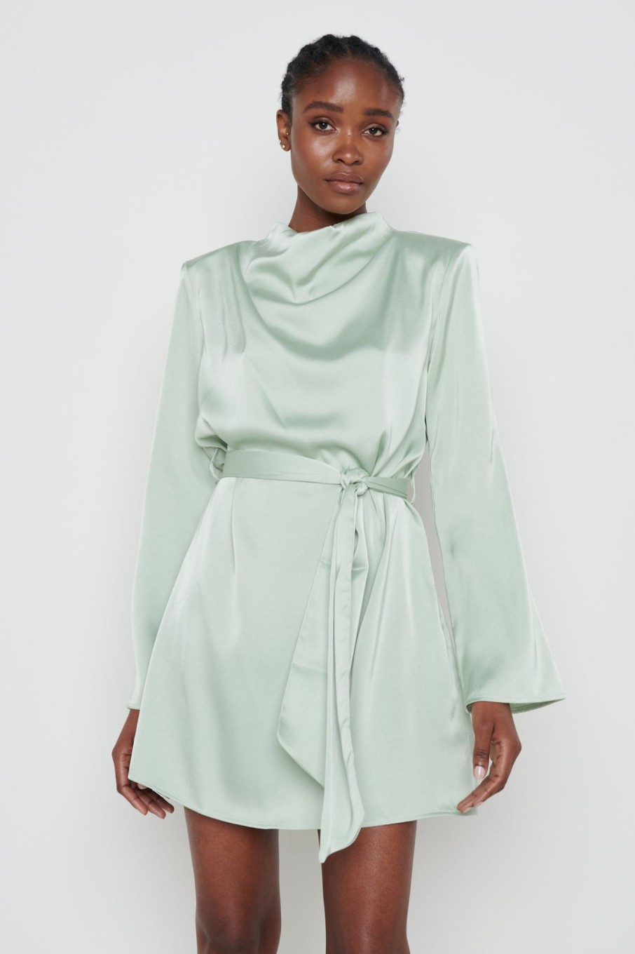 Clothing Pretty Lavish | Jayda Cowl Neck Dress Mint