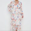 Clothing Pretty Lavish | Ashton Ruffle Midi Dress Curve Dainty Floral