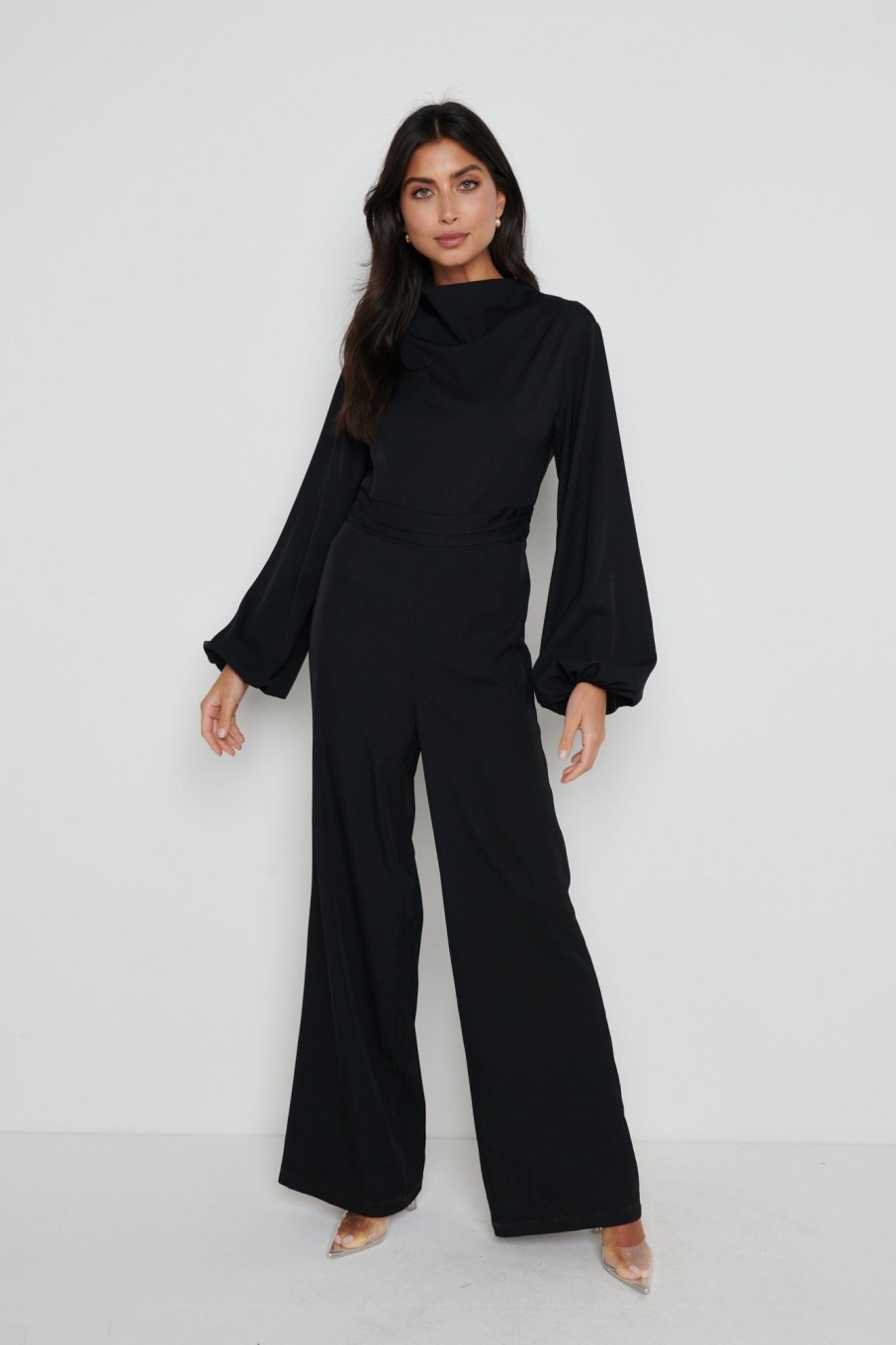 Clothing Pretty Lavish | Jemima Balloon Sleeve Jumpsuit