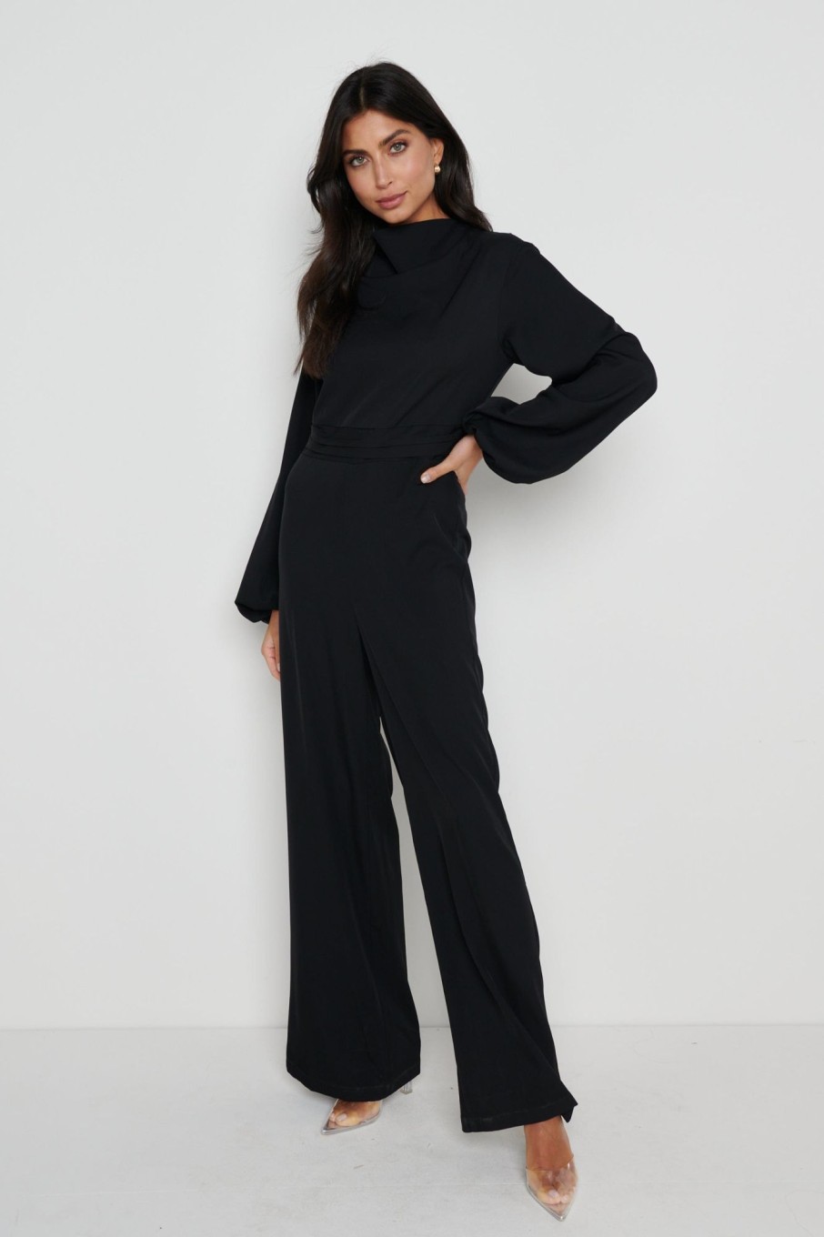 Clothing Pretty Lavish | Jemima Balloon Sleeve Jumpsuit