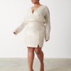 Clothing Pretty Lavish | Dulcie Mini Wrap Sequin Dress Curve Silver