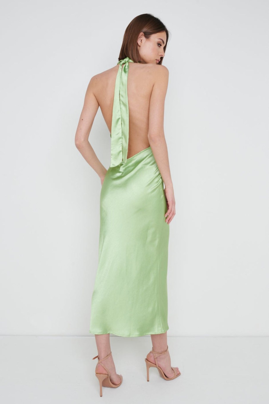 Clothing Pretty Lavish | Luann Halterneck Midaxi Dress Green