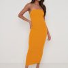 Clothing Pretty Lavish | Keira Bandeau Midaxi Knit Dress Orange