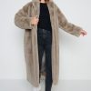 Clothing Pretty Lavish | Bailee Faux Fur Coat Taupe