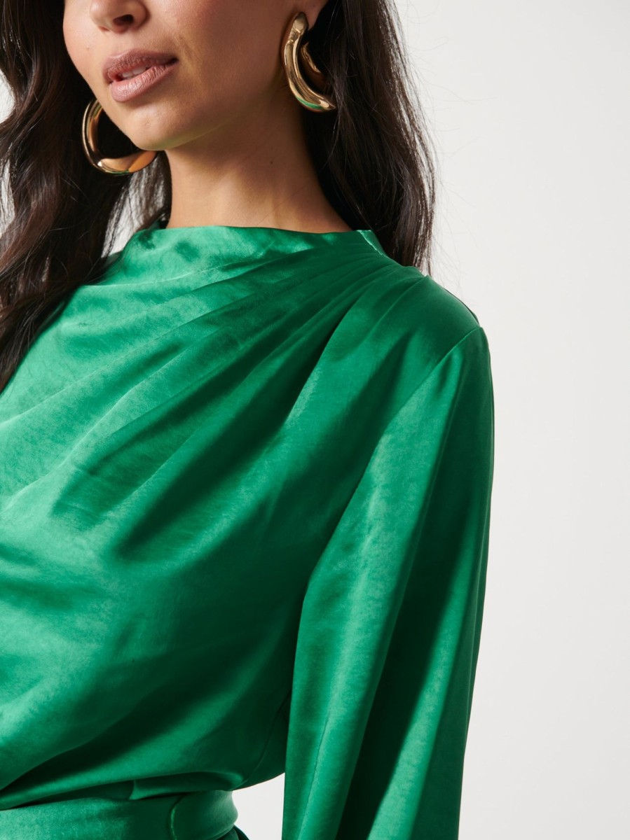 Clothing Pretty Lavish | Maya Metallic Mini Dress Emerald