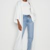 Clothing Pretty Lavish | Jean Kimono Sleeve Maxi Cardigan Cream