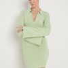 Clothing Pretty Lavish | Hayden Mini Collared Knit Dress Green