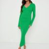 Clothing Pretty Lavish | Lara Long Sleeve Dress Green