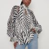 Clothing Pretty Lavish | Romy Cut Out High Neck Printed Blouse Zebra Abstract