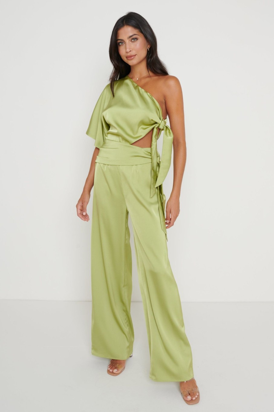 Clothing Pretty Lavish | Frances Cut Out Jumpsuit Apple Green