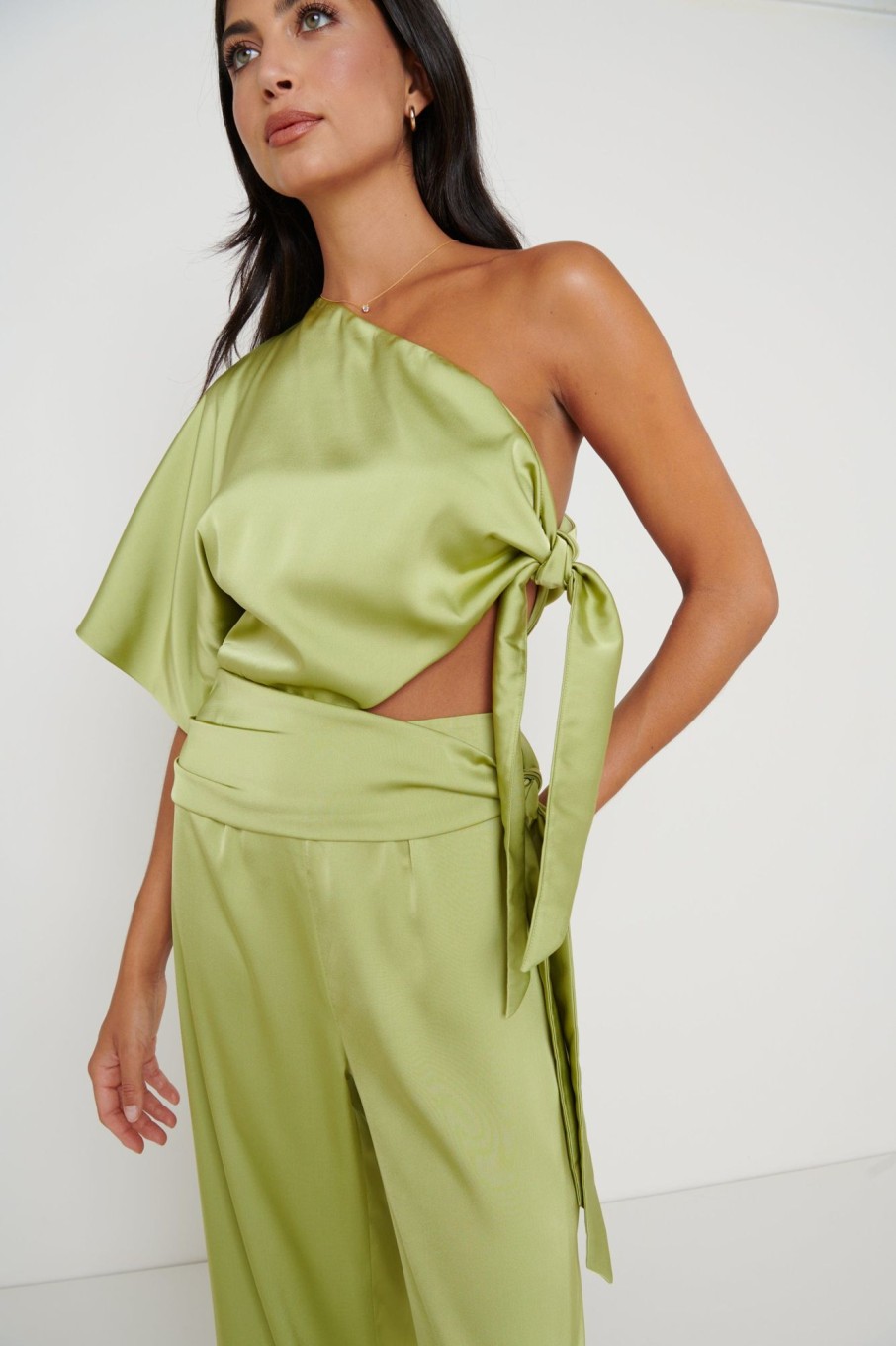 Clothing Pretty Lavish | Frances Cut Out Jumpsuit Apple Green