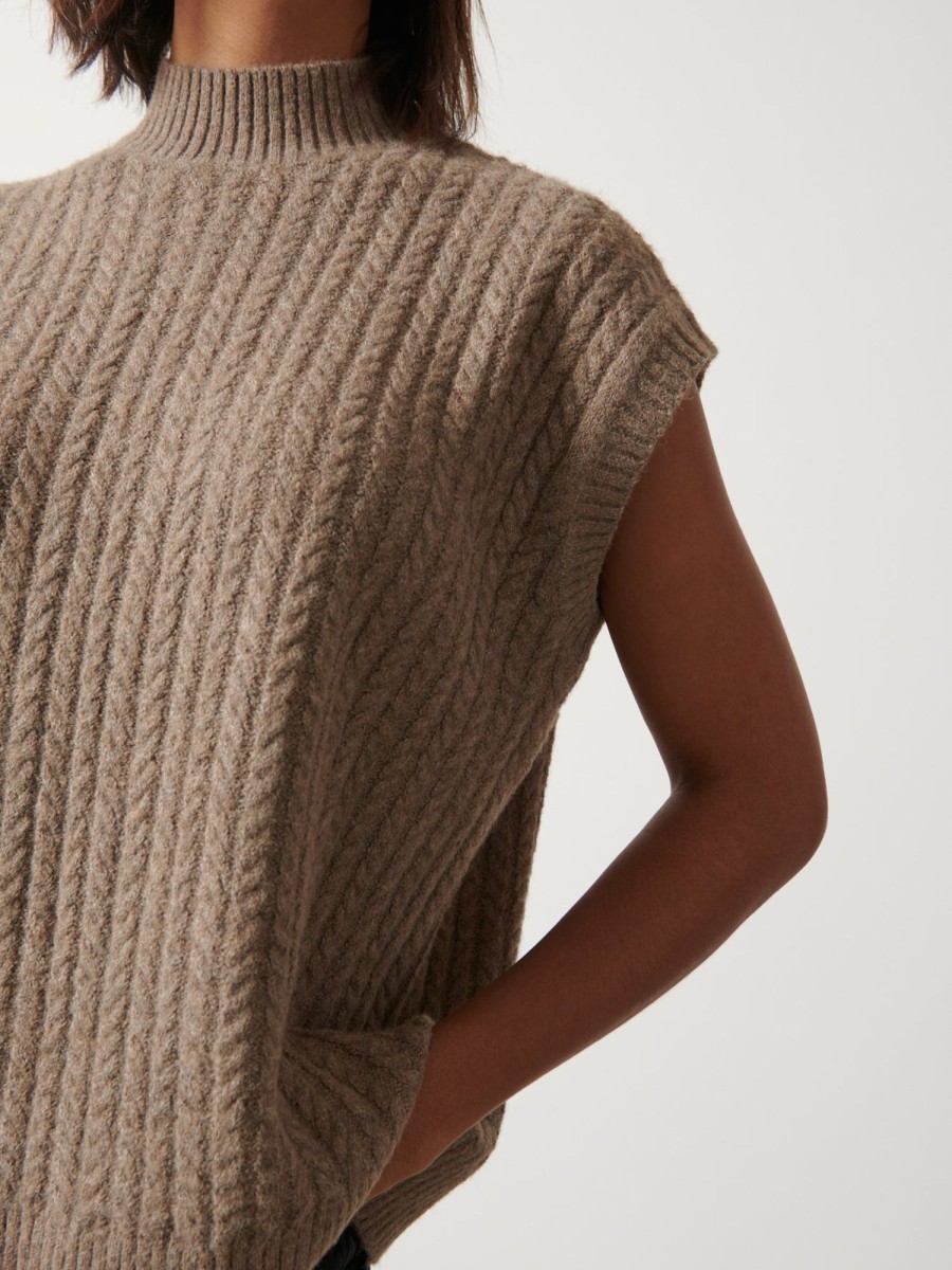 Clothing Pretty Lavish | Stevie Boxy Sleeveless Jumper Mushroom