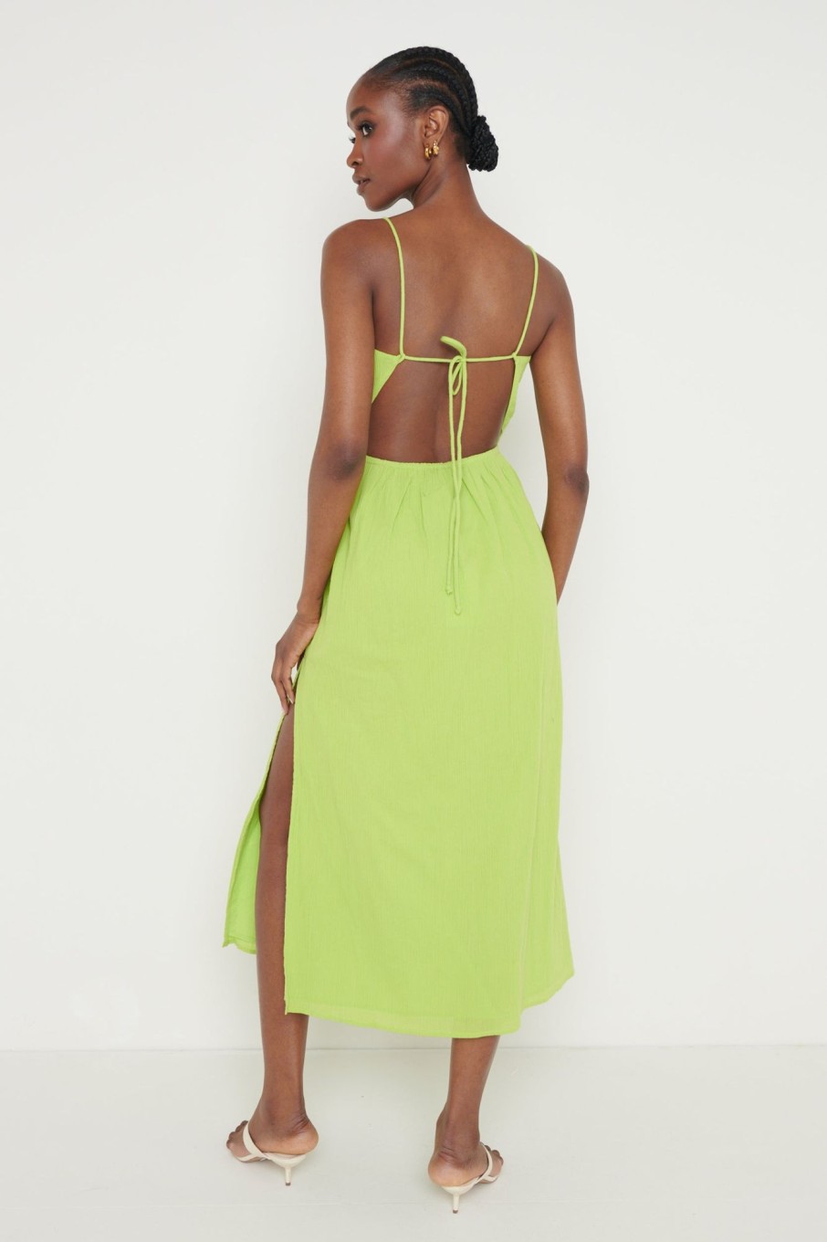 Clothing Pretty Lavish | Talia Cut Out Midaxi Dress Lime