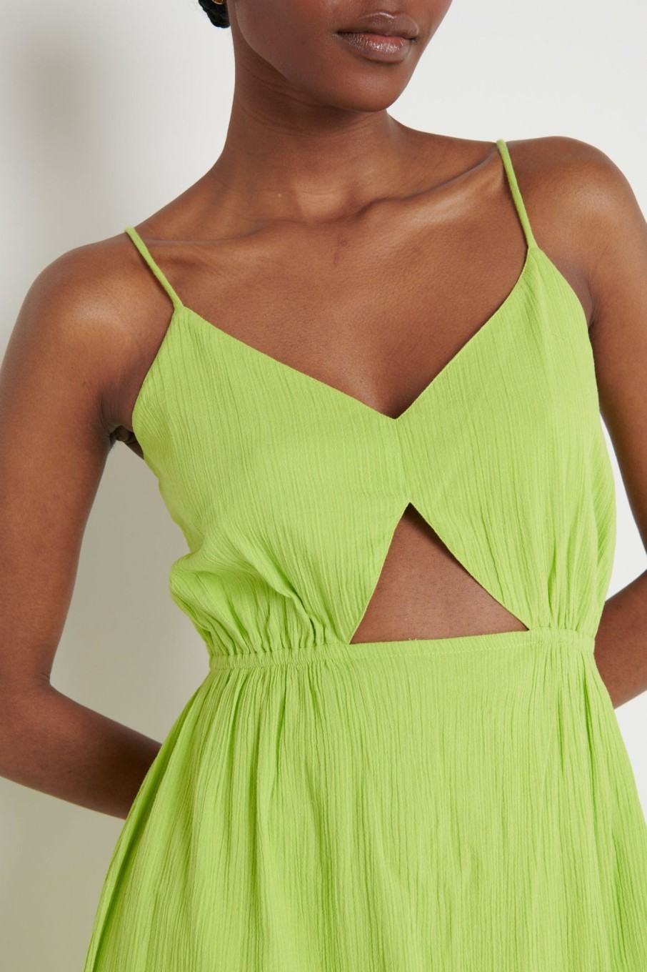 Clothing Pretty Lavish | Talia Cut Out Midaxi Dress Lime