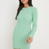 Clothing Pretty Lavish | Jayla Long Sleeve Knit Dress Green