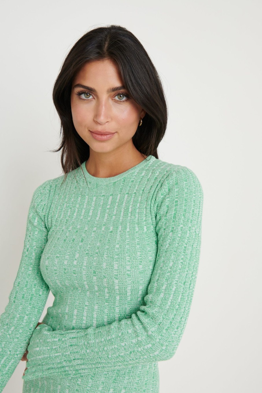 Clothing Pretty Lavish | Jayla Long Sleeve Knit Dress Green