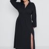 Clothing Pretty Lavish | Loretta Shirred Midaxi Dress Curve Black