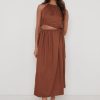 Clothing Pretty Lavish | Fleur Cut Out Midaxi Brown