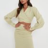 Clothing Pretty Lavish | Harrie Tie Blouse Olive