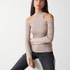 Clothing Pretty Lavish | Kennedy Cut Out Knit Top Taupe