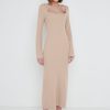 Clothing Pretty Lavish | Brooklyn Square Neck Knit Dress Beige