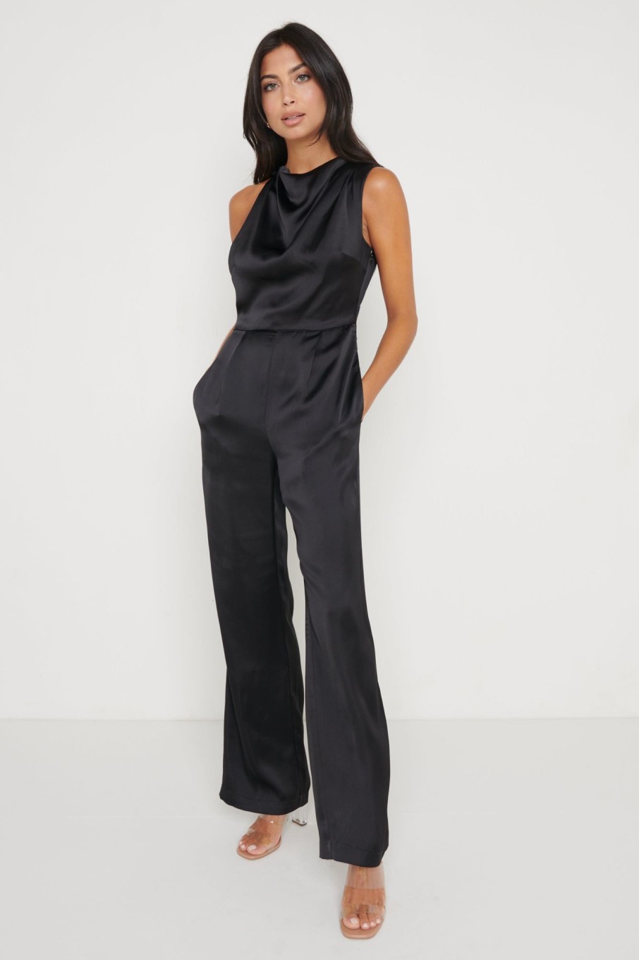 Clothing Pretty Lavish | Jett Backless Jumpsuit Black