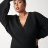 Clothing Pretty Lavish | Aidan Cosy Wrap Dress Curve Black