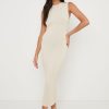 Clothing Pretty Lavish | Rowan Sleeveless Knit Dress Cream