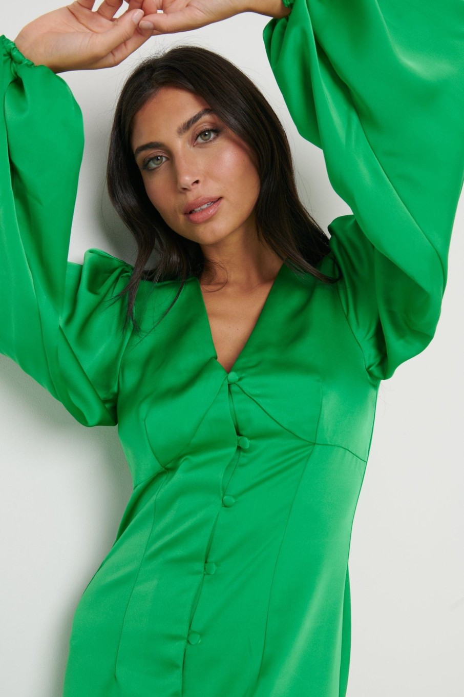 Clothing Pretty Lavish | Naya Recycled Midaxi Dress Emerald