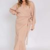 Clothing Pretty Lavish | Curve Beau Wrap Midi Dress