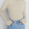 Clothing Pretty Lavish | Jayla Long Sleeve Knit Top Beige