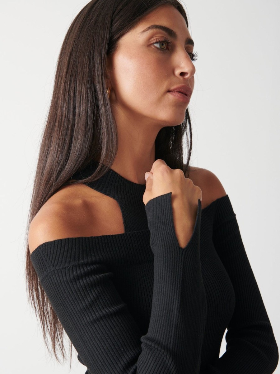 Clothing Pretty Lavish | Kennedy Cut Out Knit Top Black