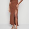 Clothing Pretty Lavish | Serena Knit Skirt Brown