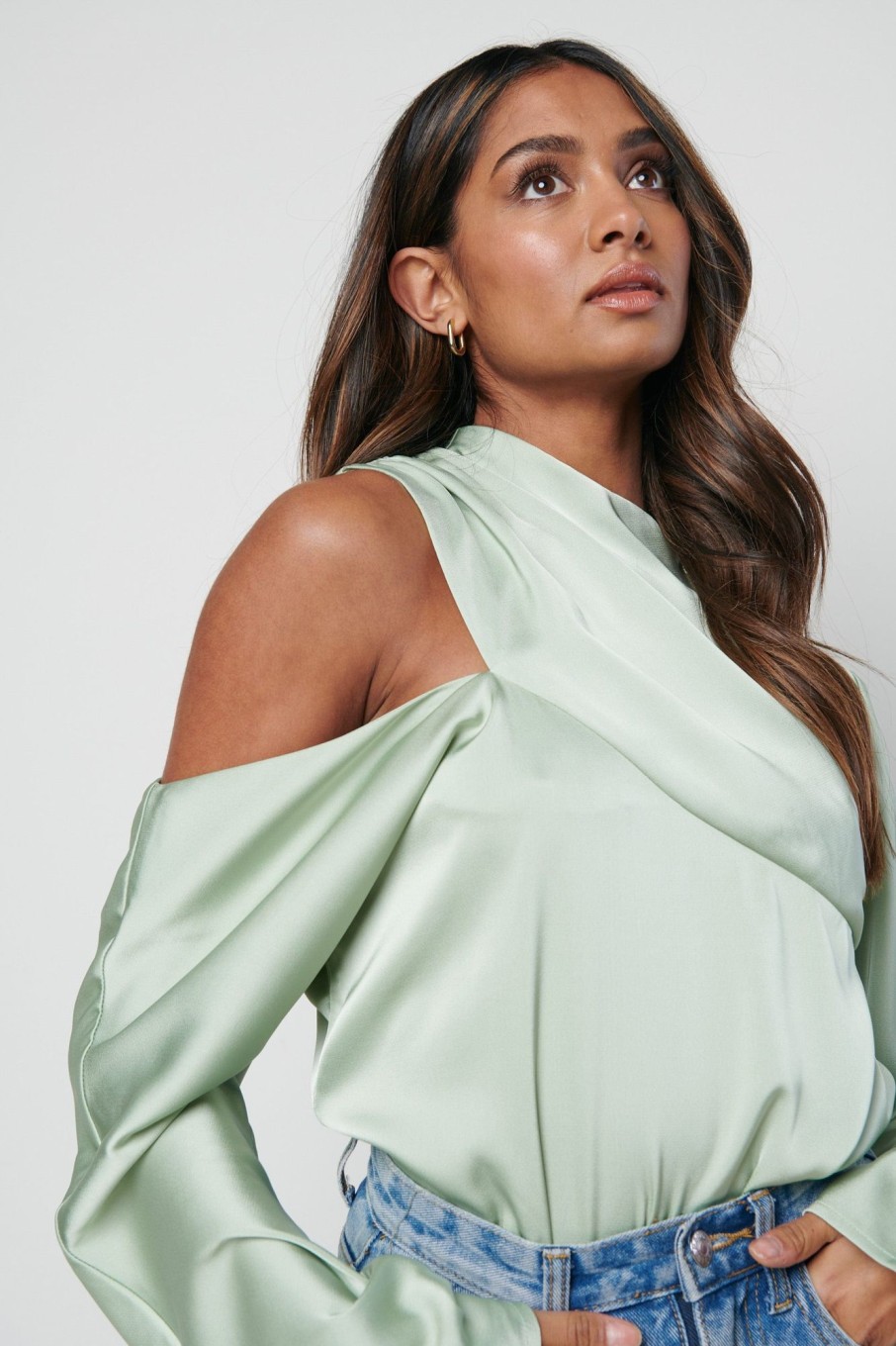 Clothing Pretty Lavish | Jett Asymmetric Blouse Mint