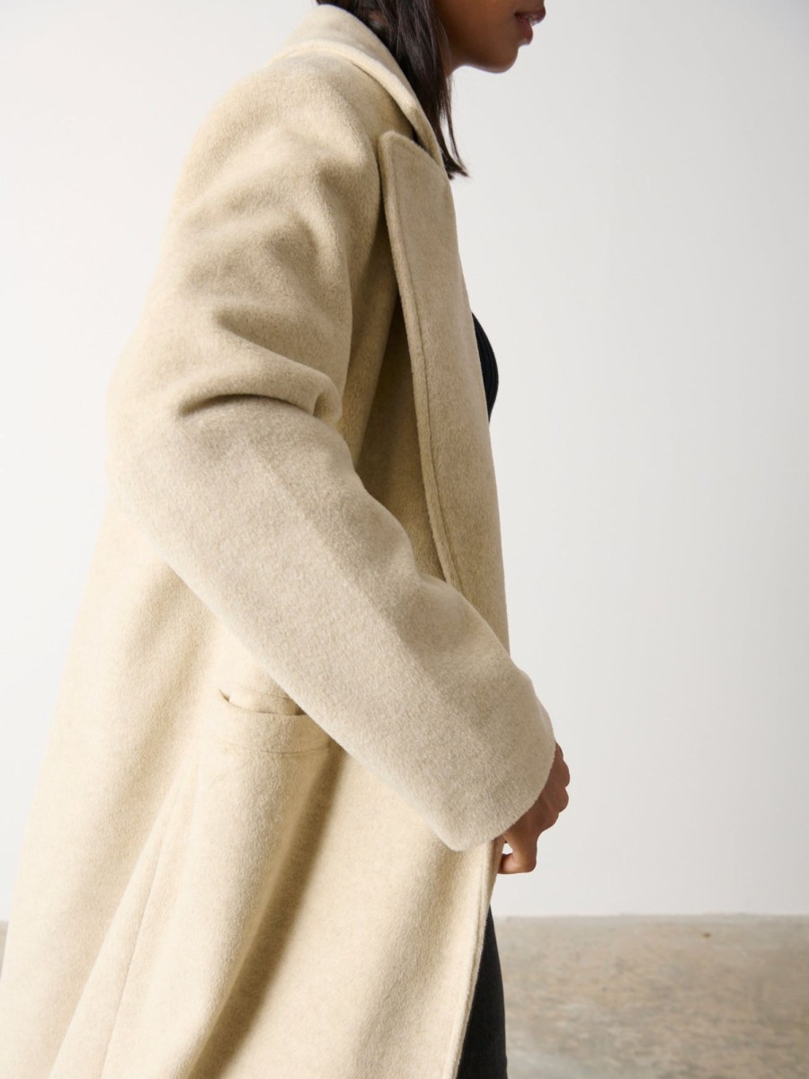 Clothing Pretty Lavish | Ezra Boxy Collared Coat Oatmeal